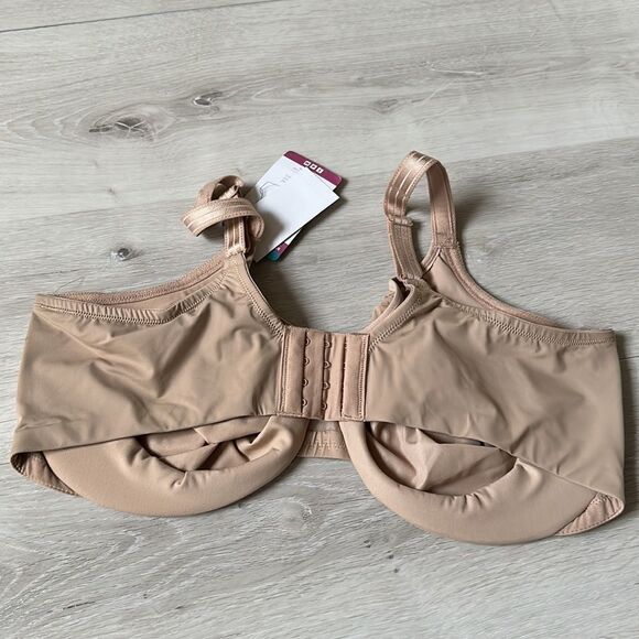 OLGA Cloud 9 Full-Figure Lace-Trim Minimizer Bra TOASTED ALMOND (NUDE)40DDD Nwt - Picture 8 of 9